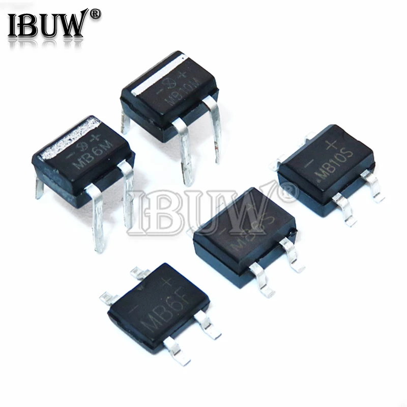 20PCS MB6F MB6S MB10S MB6M DB107S DB157S DB207S DB107 DB207 Rectifier Bridge SOP DIP Bridge Stack 0.5A 1A 600V 1000V