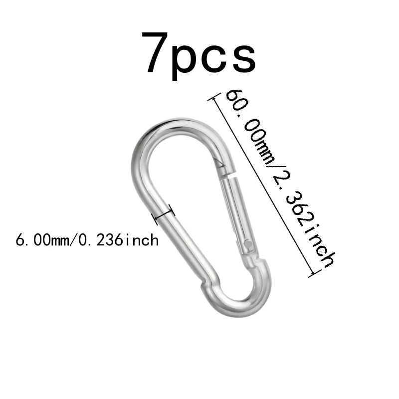 7 pcs M6 Spring Snap Hooks, Spring Loaded Gate, suitable for Daily Carry Accessories, Sturdy Metal Alloy