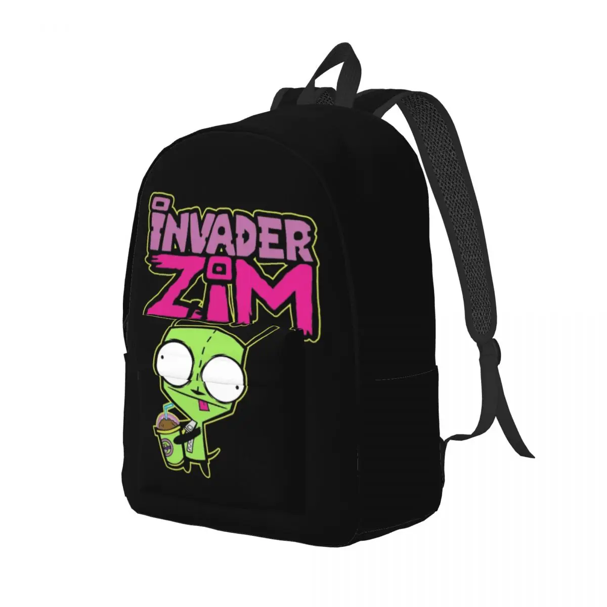 Invader Zim GIR Snacking Portrait Backpack Middle High College School Student Bookbag Men Women Daypack Outdoor