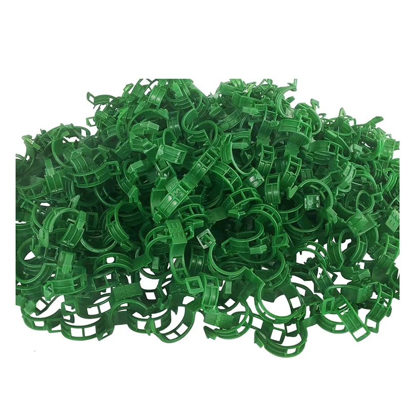 200PCS Plant Support Garden Clips Tomato Clips Supports/Connects Plants/Twine/Vines Trellis/Cages Plant Vine Easy Install Green
