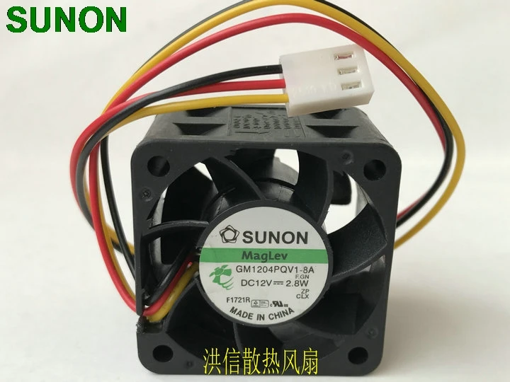 For Sunon GM1204PQV1-8A 12V 2.8W 4CM 4028 3-line 1U 2U server fan 9200rpm 14CFM