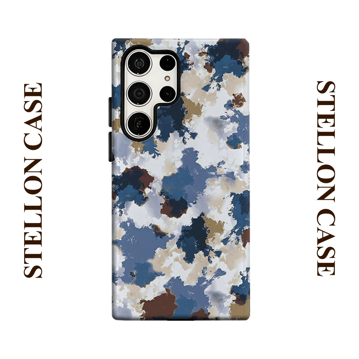 Neutral Ink Camo Glossy Double Layer Shockproof Phone Case For Samsung Galaxy S25 Ultra S24 Plus S23  Ultra Hard Back Cover