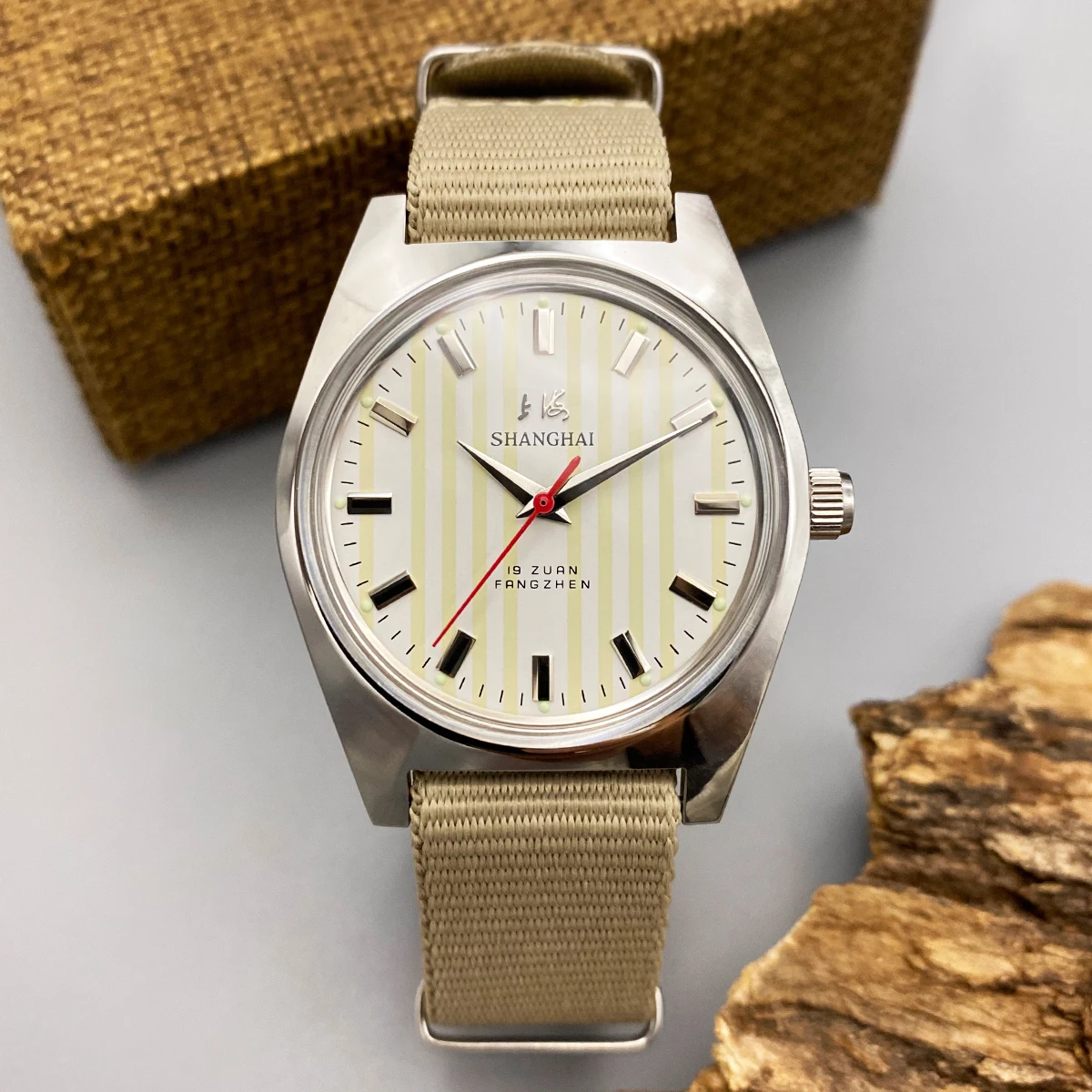 

Мужские механические часы с ручным заводом 36 мм, водонепроницаемые, дизайн Bauhaus, механизм Shanghai 7120, оптом