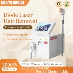 3000 W 3 Dalgaboyu 808 Diod Lazer Epilasyon Makinesi Buz Titanyum Kalıcı Ağrısız Fiziksel Vücut Bakımı Epilasyon Epilatör