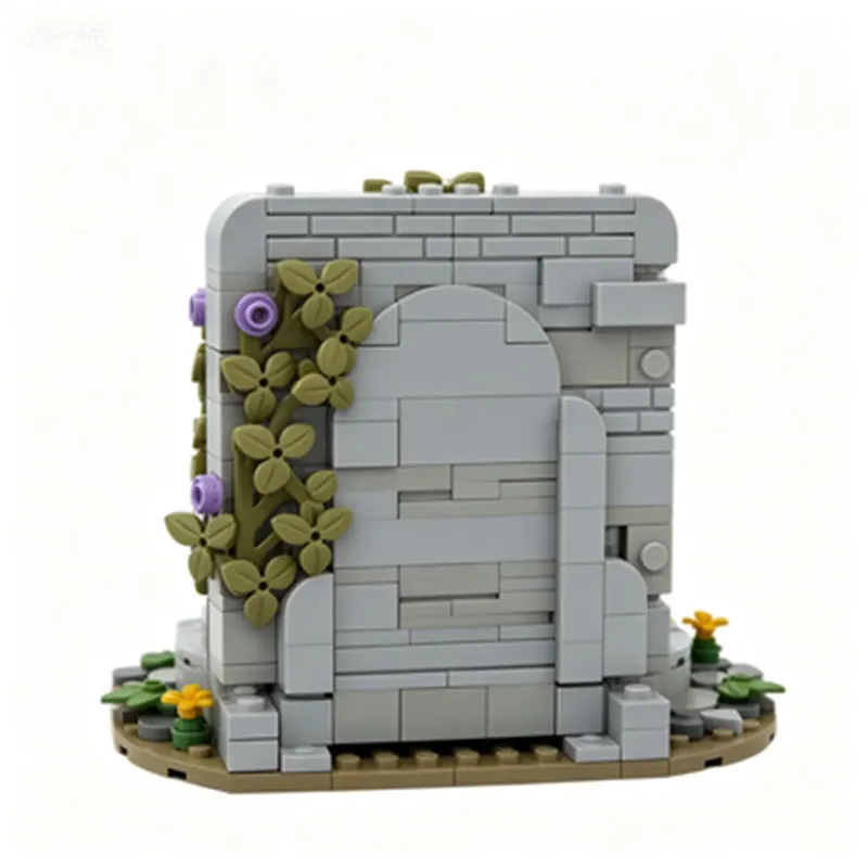 Medieval well fountain creative DIY small particle building block ornament scene educational toy mini model gift