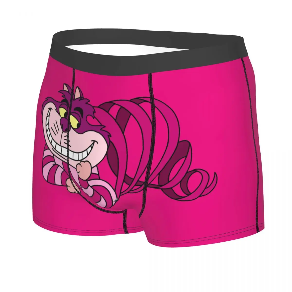 Customized Cheshire Cat Underwear Men Print Alice In Wonderland Cartoon Boxer Briefs Shorts Panties Breathable Underpants