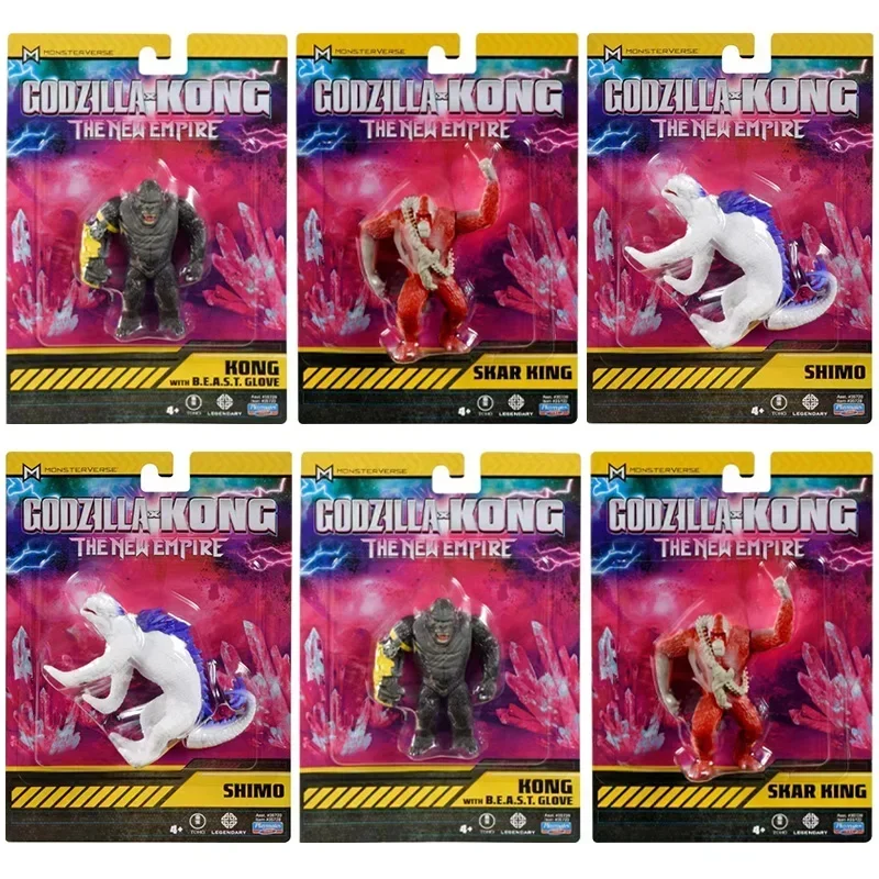 Original Playmates Godzilla VS Kong New Empire Action Figure Shimo Skar King Beast Model Collection Boy Kids Birthday Gifts 8cm