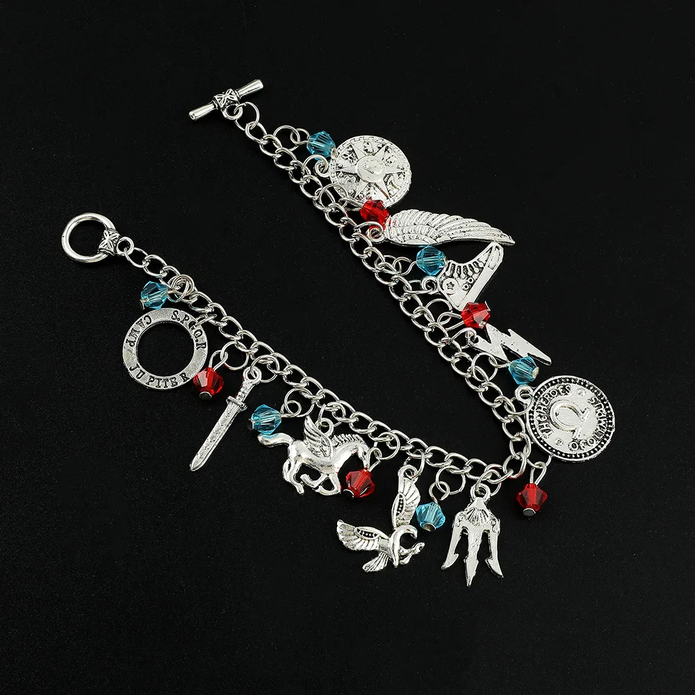 Percy Jackson Charm Bracelet Alloy Jewelry Vintage Bracelet Link Chain Gift For Ladies Women Men Cosplay Fans Christmas Gifts