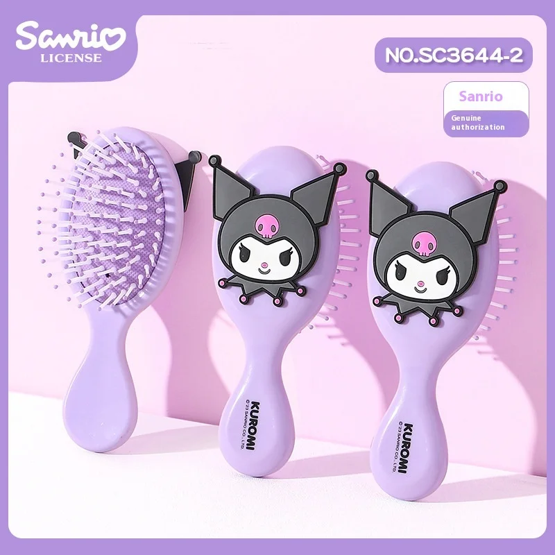 Sanrio Hello Kitty Air Cushion Comb Kuromi Action Figure Toys Folding Portable Soft and Comfortable Massage Comb Girl Gift