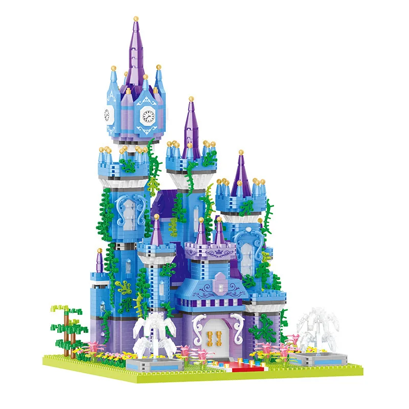 Beiledi Cinderella Castle Building Blocks Puzzle Assembly Decompression DIY Toy Fairy Tale Fantasy Castle Gift Ornament