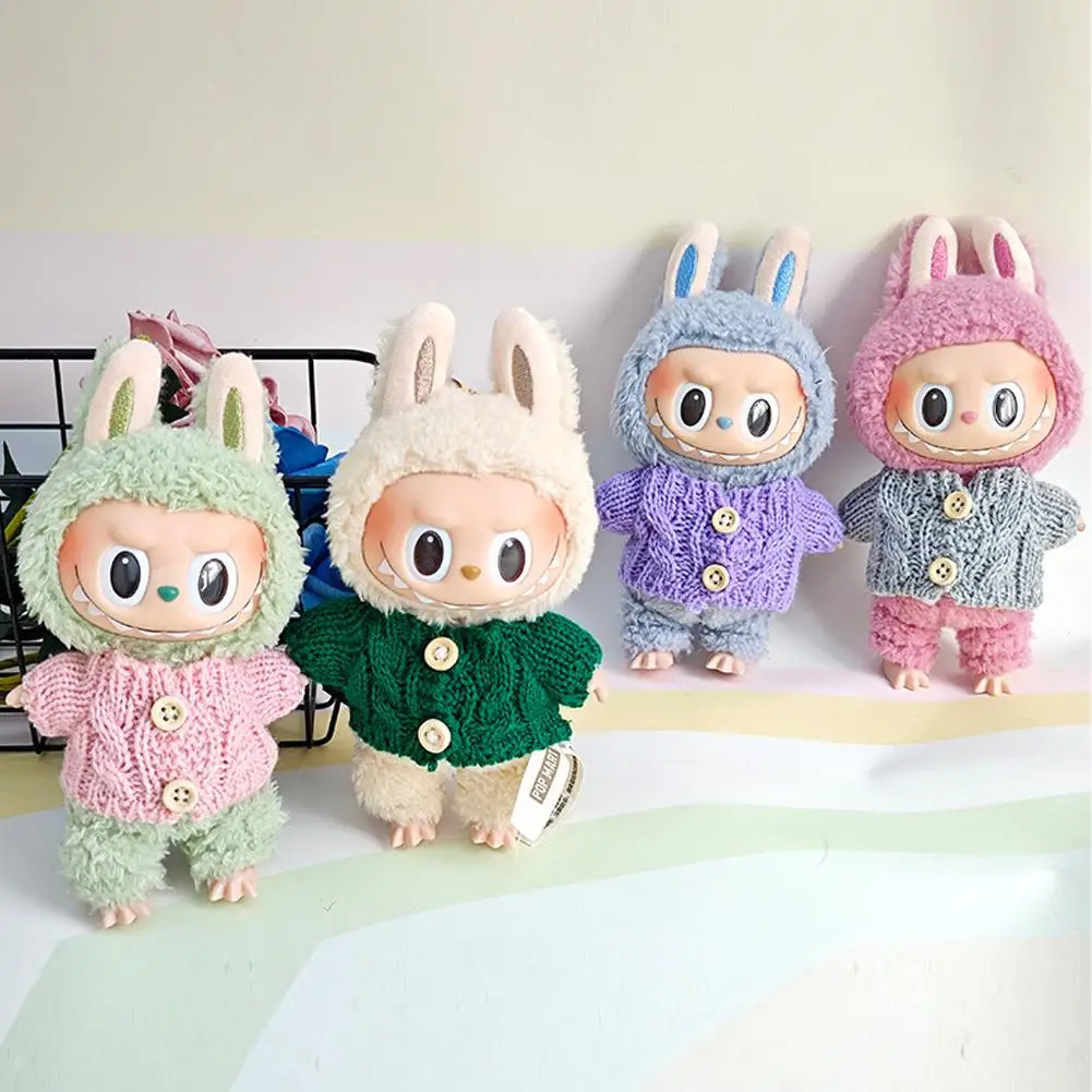 17cm Mini Plush Doll'S Clothes Outfit Accessories For Korea Kpop Exo Labubu Idol Knitted sweater Clothing Gift