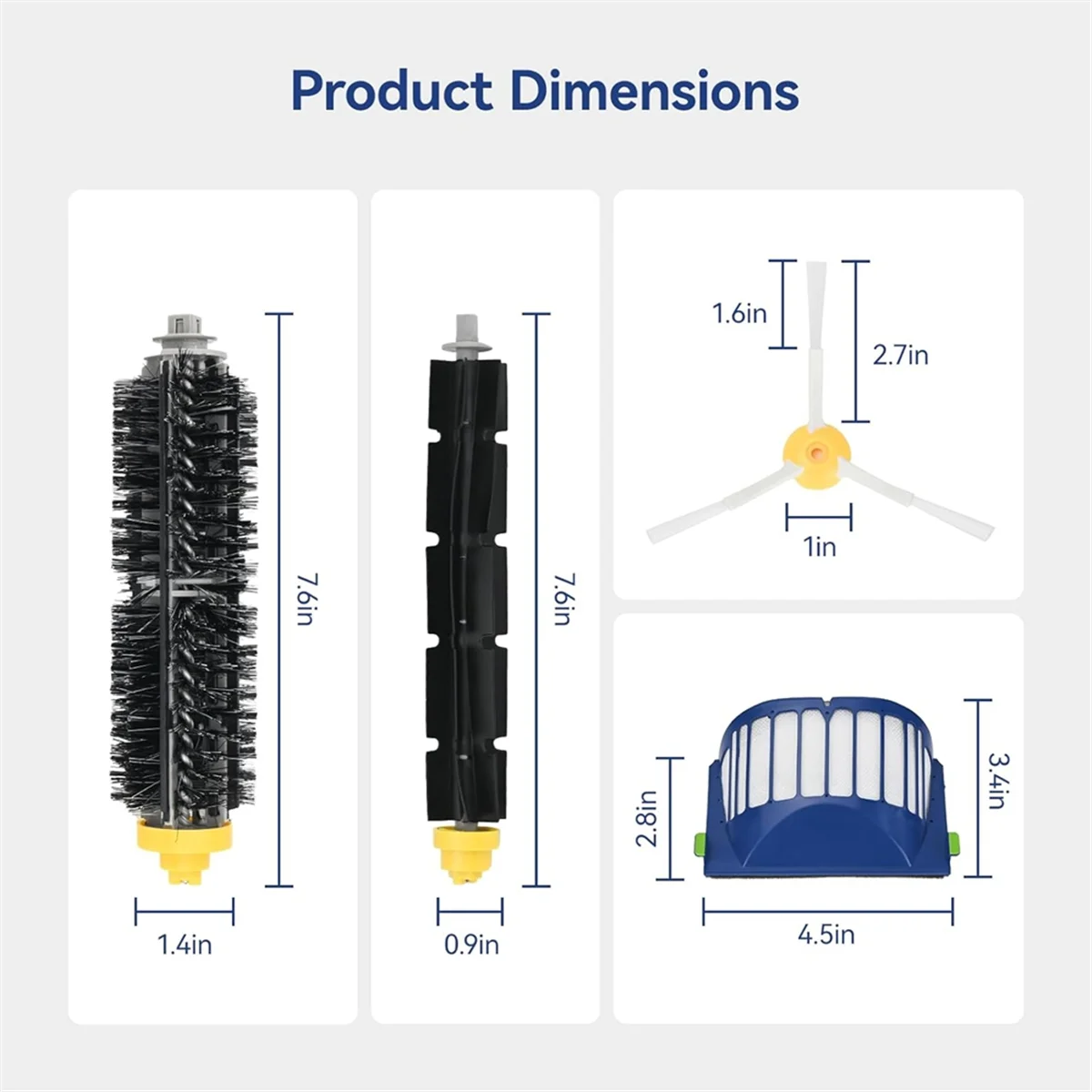 

Replacement Accessories Kit for 600 Series 694 675 & 500 Series 595 585 564 Robot- Filter,Side Brush