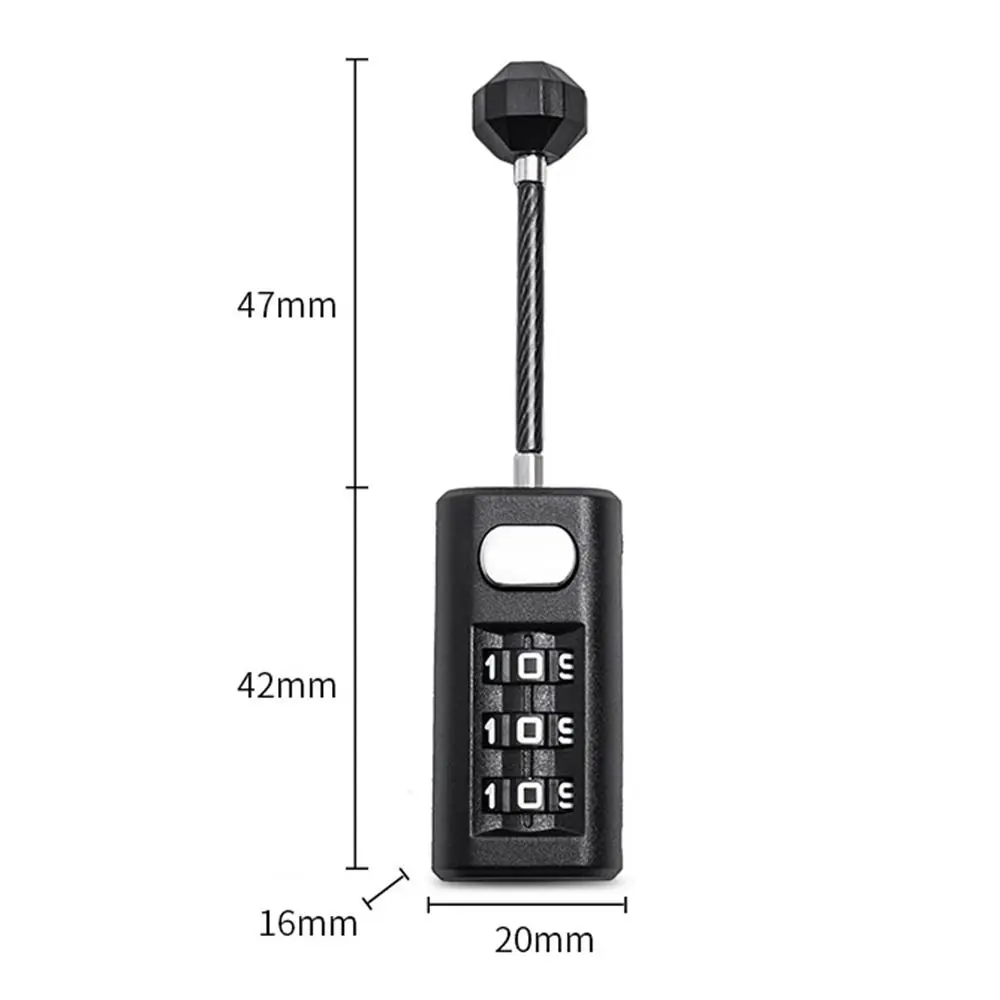 Mini Slot Resettable Gecodeerd Slot Rugzak Rits Lock Bagage Hangslot Slaapzaal Kast Lock 3 Cijferige Wachtwoord Lock