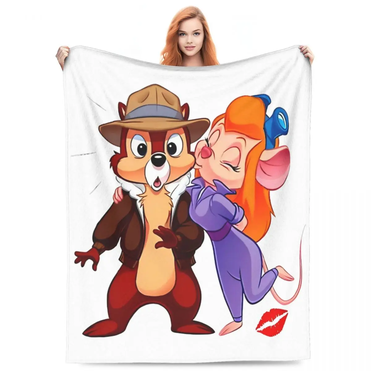 Rescue Rangers Love Warm Soft Blanket Chip 'n' Dale Decorative Plush Throw Blanket Street Trend Couch Chair Bedspread Sofa Cover