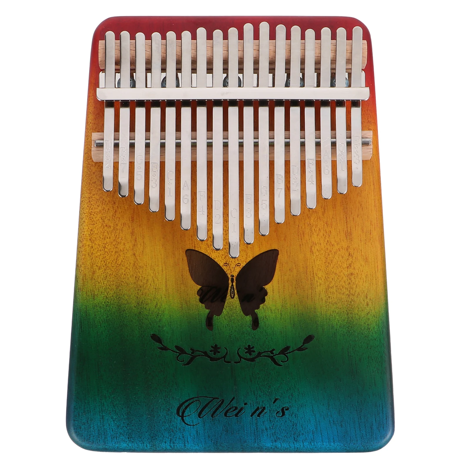

Mini Kalimba Thumb Piano 17 Tone Engrave Scale Musical Instrument Gifts Wood Body Stainless Steel Keys Piano