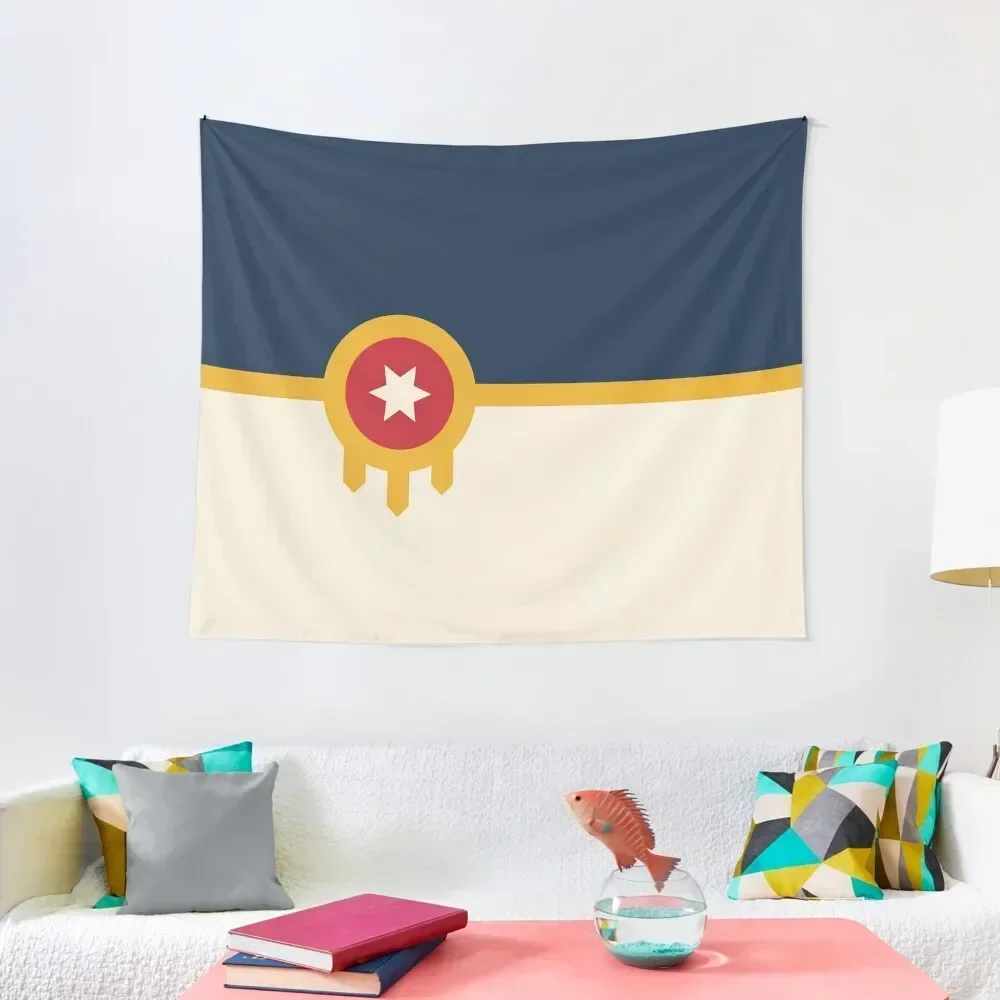 Tulsa Flag Tapestry Wall Carpet Aesthetic Home Decor Room Aesthetic Decor Tapestry