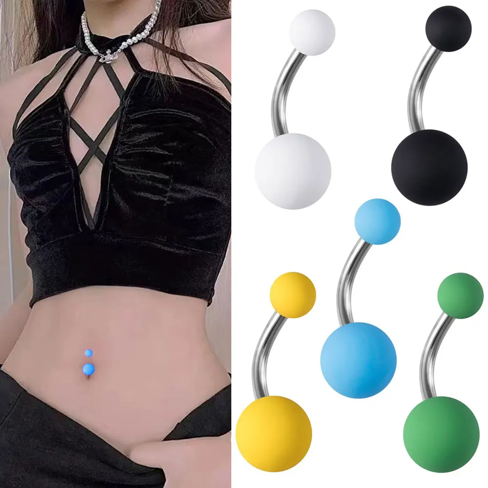 

Surgical Steel Belly Button Ring for Women Colorful Acrylic Belly Piercing Ring 14G Sexy Navel Piercing Ombligo Jewelry