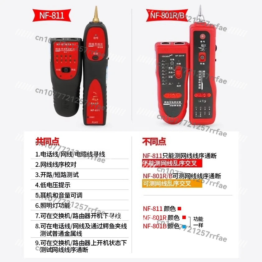 NF-801R/B Network Line Finder Multifunctional Network Cable Tester Checker POE Live Line Patrol Instrument