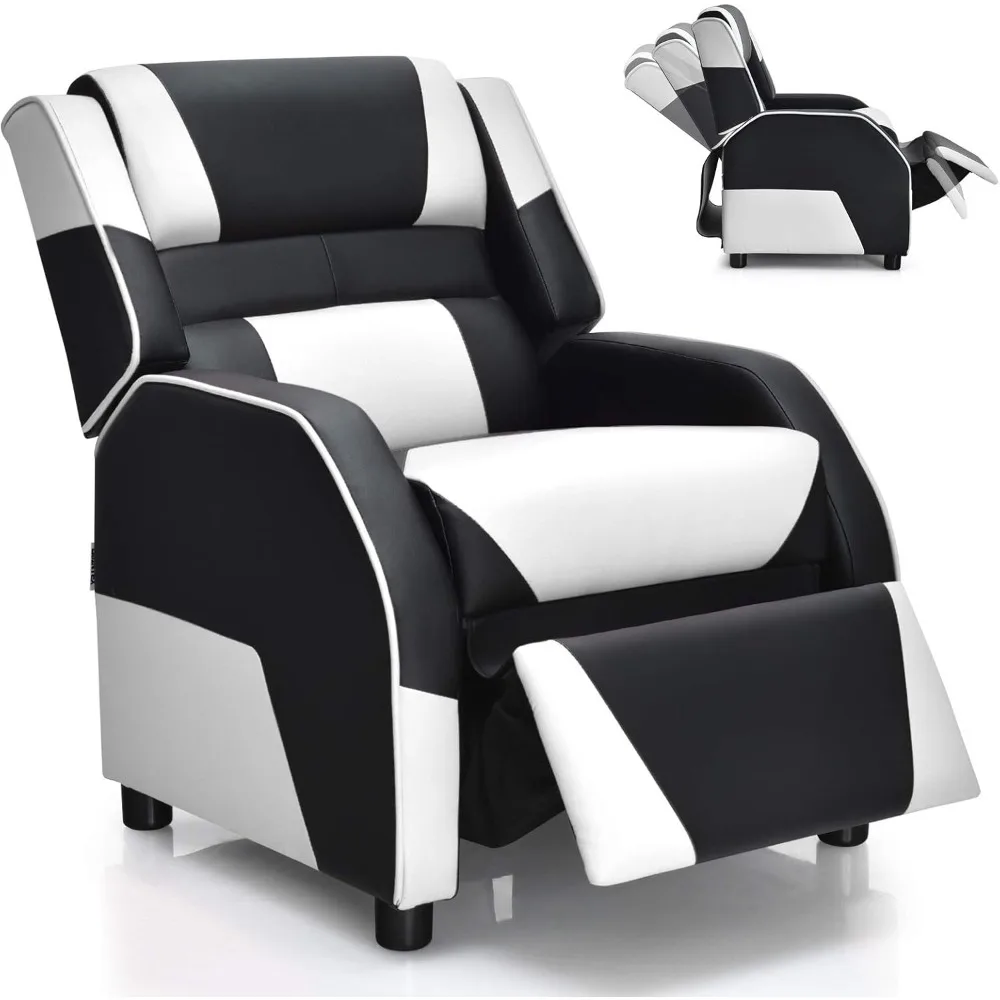 

Gaming Recliner Chair with Footrest, Headrest & Lumbar Support, Ergonomic Leather Lounge Chair Toddler Furniture