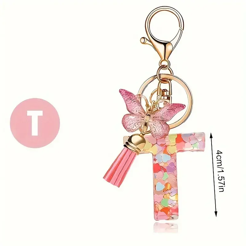 Mode DIY A-Z Buchstaben schlüsselbund Metall Halter Pendent Schlüssel Kette Frauen Auto Schlüssel Ring Einfache Brief Name Schlüssel Party geschenk Schmuck