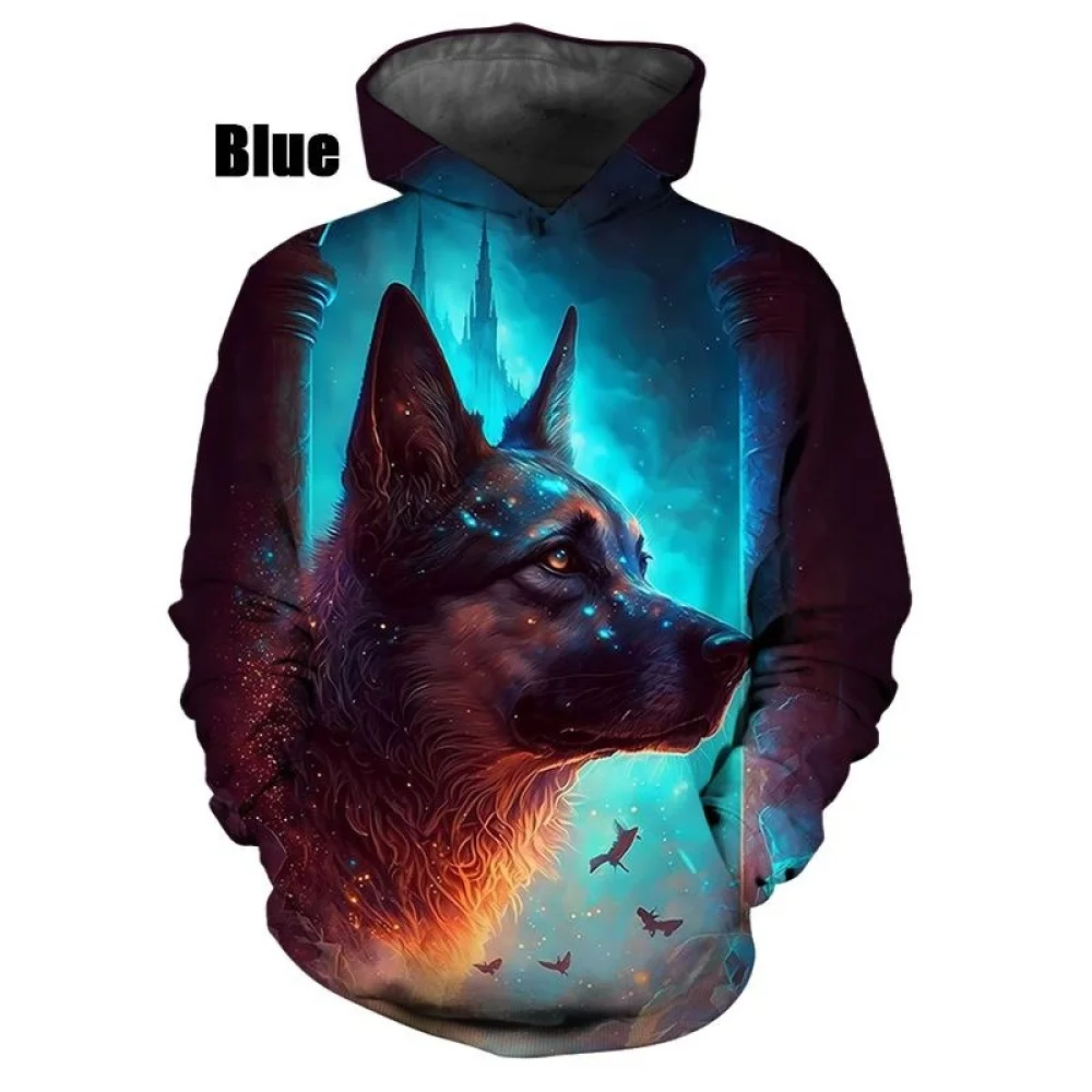 Mode 3d Hoodie Duitse Herder Sweatshirts Persoonlijkheid Streetwear Casual Harajuku Pullover Met Lange Mouwen