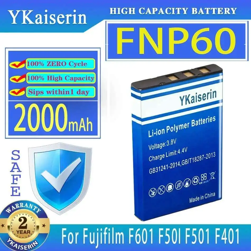 Аккумулятор 2000 мАч для Fujifilm F601 F50I F501 F401 Zoom F410 F601Z NP-60 FNP60 NP60 Slb 1137 1037 K5000 D-Li2 LI-20B Фото №4