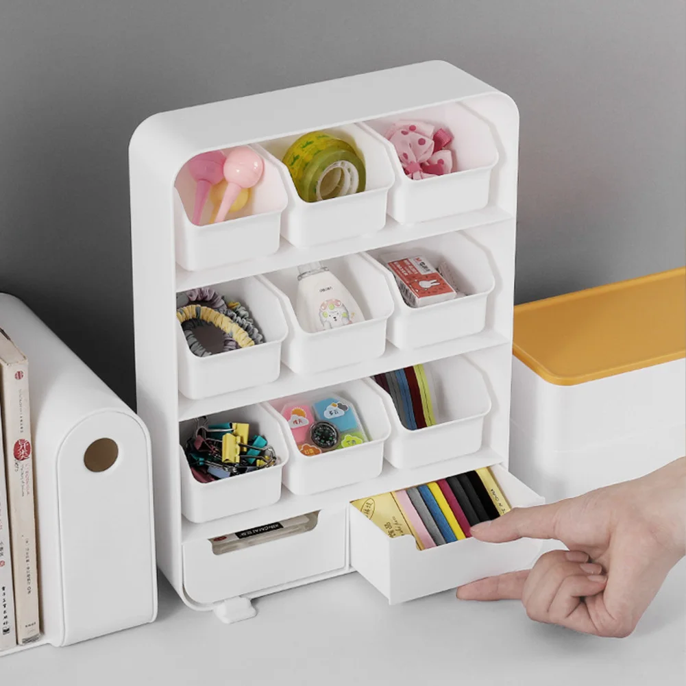 Desk Makeup Organizer Desktop Storage Box With Ample Sliding Drawer Multifunctional Home Storage For Kitchen Bedroom Living Room