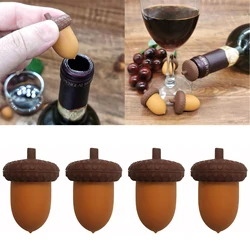 Tapón de botella de vino de barra con forma de bellota creativa, tapón de champán antifugas, tapa de botella de silicona de grado alimenticio, accesorios de botella de vino