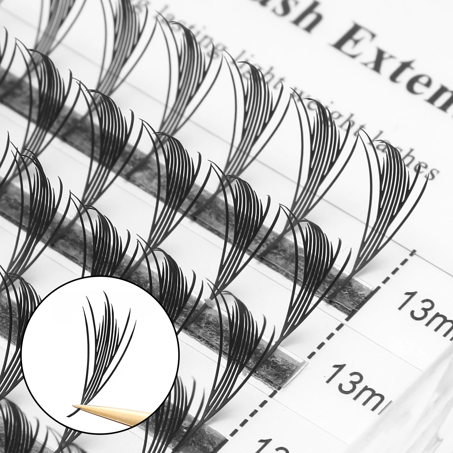 

XIUSUZAKI Comic Spire Lashes Premade Fans Lash Feather Shape Russian Volume Comic Eyelash Extensions Idividual False Lashes