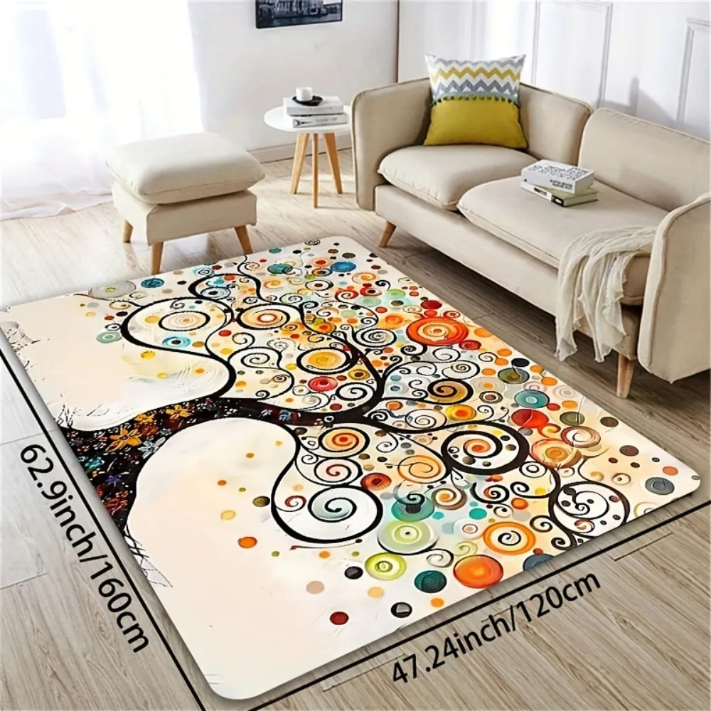سجادة شجرة الحياة النابضة بالحياة من VIKAMA، غرفة المعيشة، الدراسة، سجادة باب ديكور المدخل، سجادة أرضية ناعمة ومريحة لديكور المنزل #1