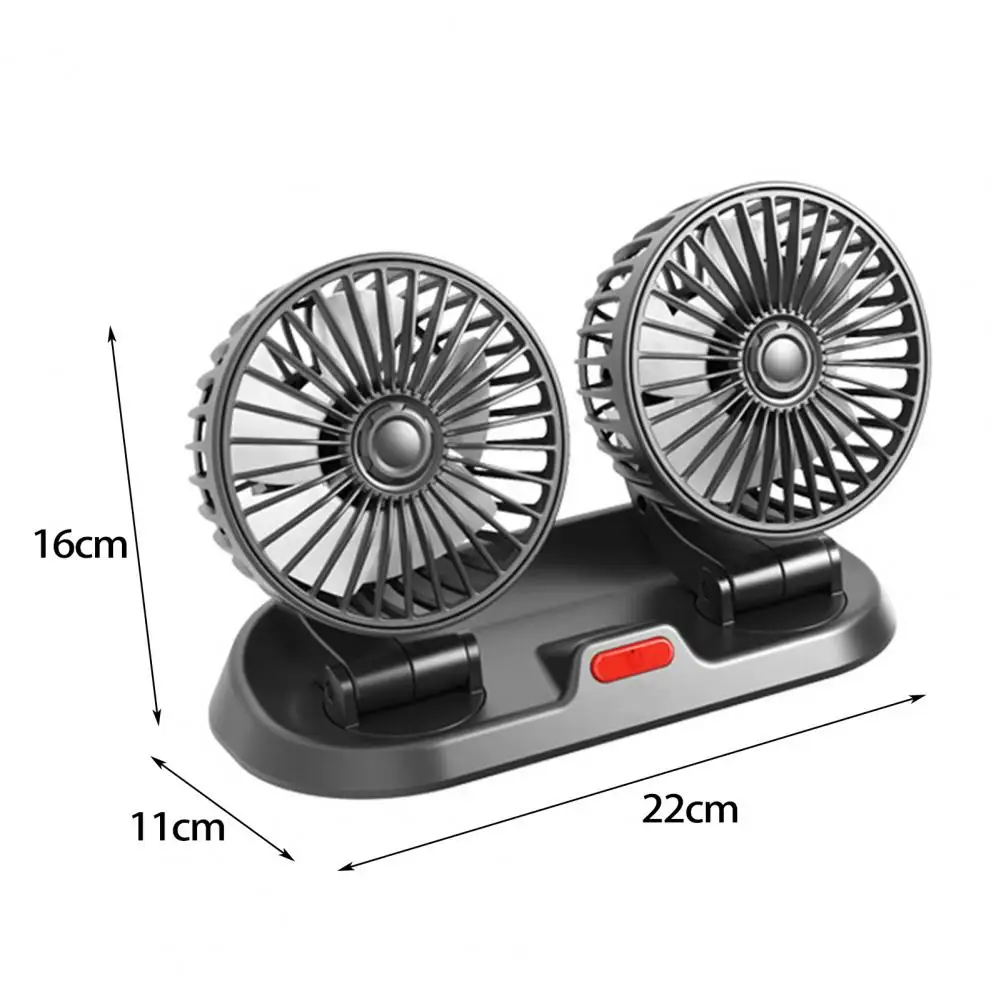 Car Fan Removable Front Grille Portable Mini Dual Head USB Car Fan 5/12/24V 5 Blades Car Air Cooler Auto Accessories