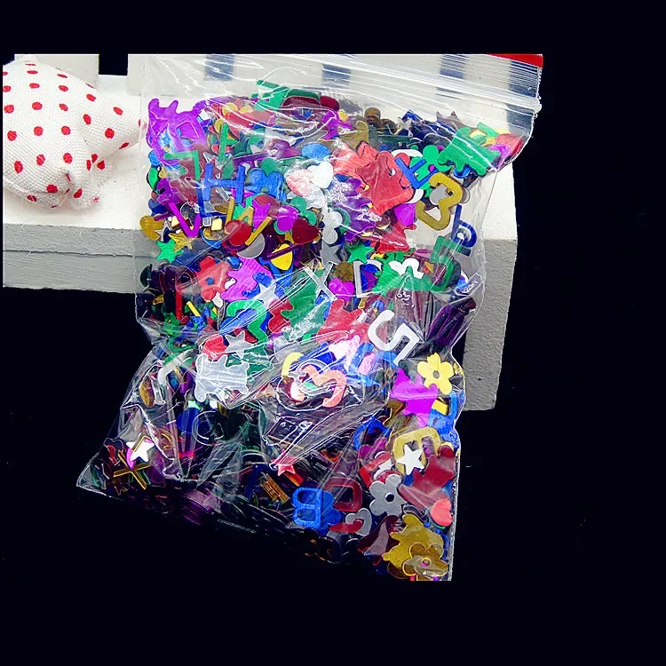 Mix per unghie Paillettes Glitter Coriandoli Fiocchi colorati per artigianato fai-da-te Decorazione per unghie e trucco Love Star Flower Design 15 grammi