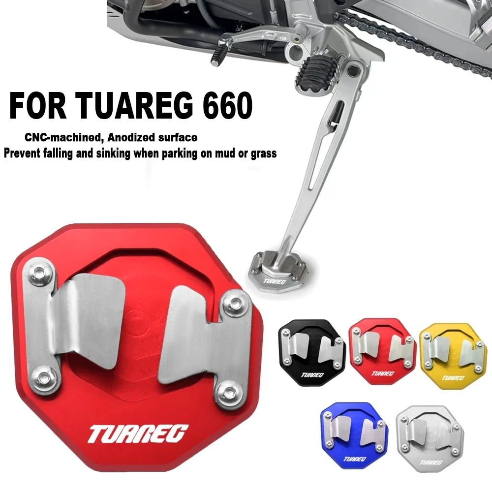 

For Aprilia TUAREG 660 2021 2022 Motorcycle Accessories CNC Aluminum Kickstand Extension Plate Foot Side Stand Enlarge Pad