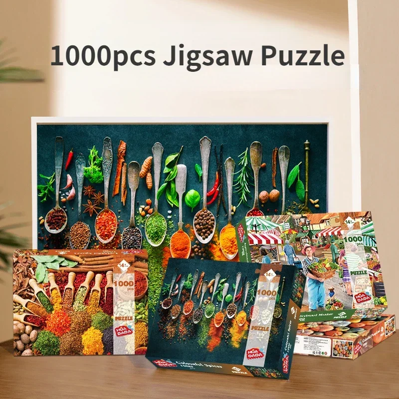 High Quality 70*50mm Grey Cardboard Jigsaw Puzzle 1000 Pieces Adult Landscape High Difficulty Jigsaw Puzzle Toy