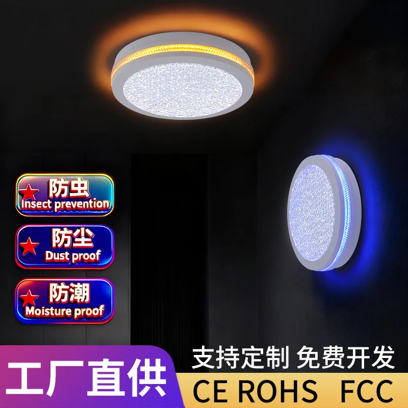 

Passage Corridor Lighting Balcony Ambient Lamp Walk Closet Entryway Light High-end Creative Ceiling Light Circular Moon Crystal