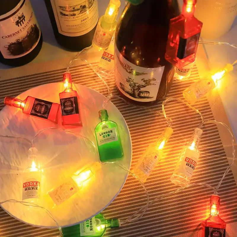 10/20/40 LED-Flaschen in Form einer Lichterkette, Party-Bar-Dekoration, Lichter, Batterie, USB-betrieben, Terrasse, Zuhause, Hochzeit, Urlaubsdekoration – Detail 1