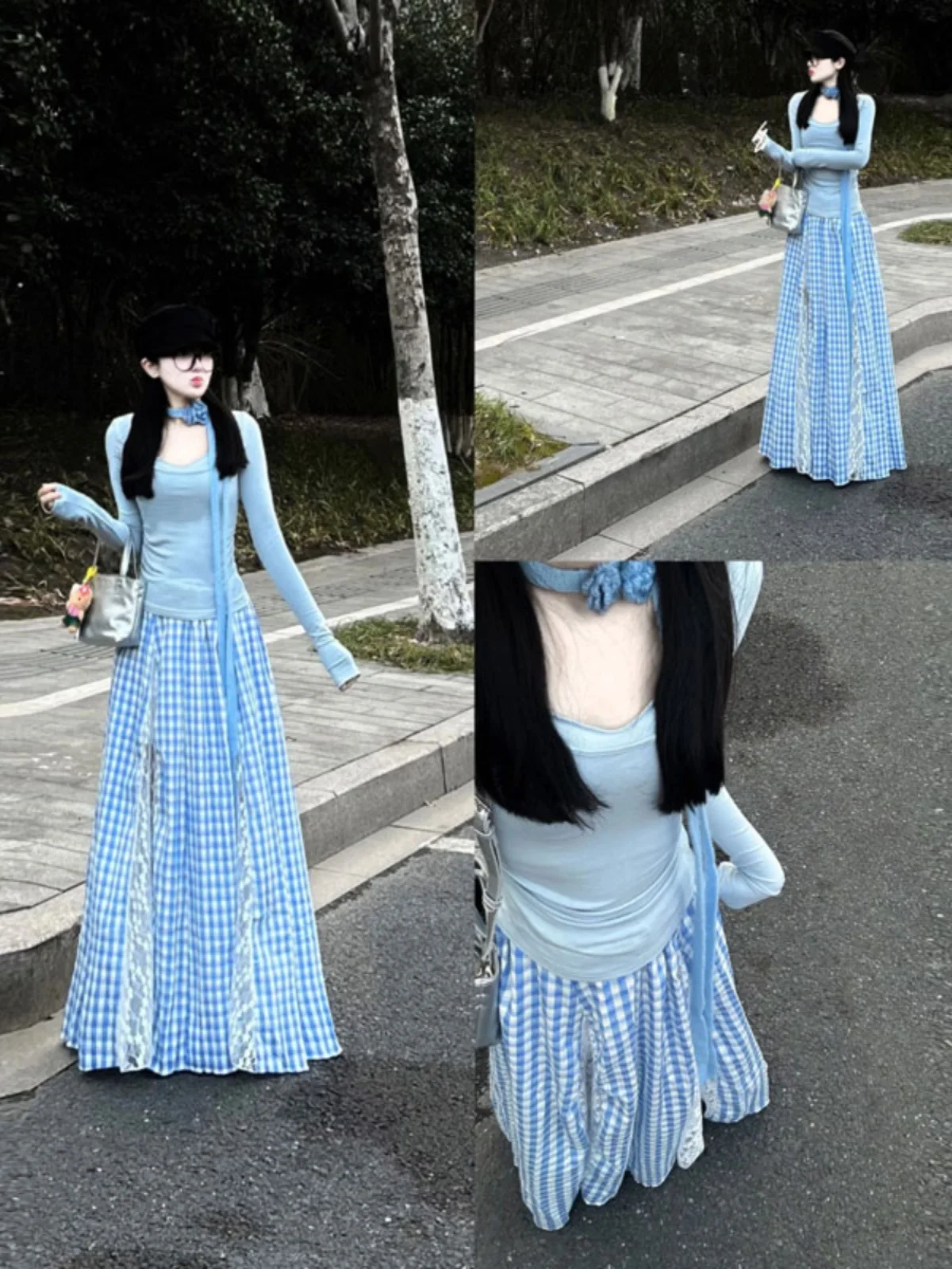 

Korean Style Two-Piece Set Elegant Top And Half Skirt Unique Beautiful Spring Fashion Women's Comfortable Cotton Outfit