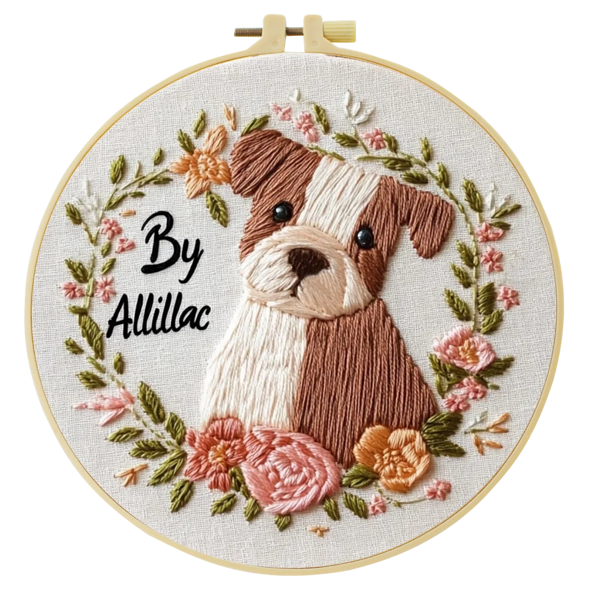 1 Stück 20X20CM/15X15CM 7,87/6,3 Zoll Niedlicher kleiner Hund Taschen-Stickerei-Starter-Kit DIY-Set Handarbeits-Malerei Nadelkunst Heimdekoration – Detail 5