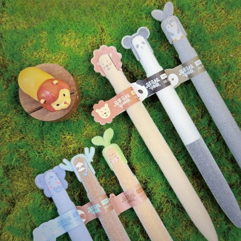 Gift Maasai Mara Zoo Plush New Touch Cute Cure CS Double Bead Quick Dry Brush Inscription Black Pen Kawai Stationery Supplies