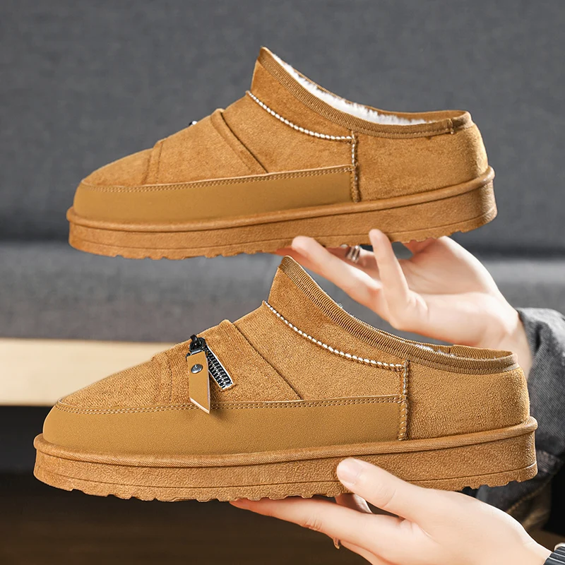 الشتاء الرجال أحذية الثلوج منصة الدافئة الفراء الجلد المدبوغ أحذية للرجال في الهواء الطلق مريحة أحذية قطنية غير رسمية للرجال بوتاس الفقرة Hombre #1