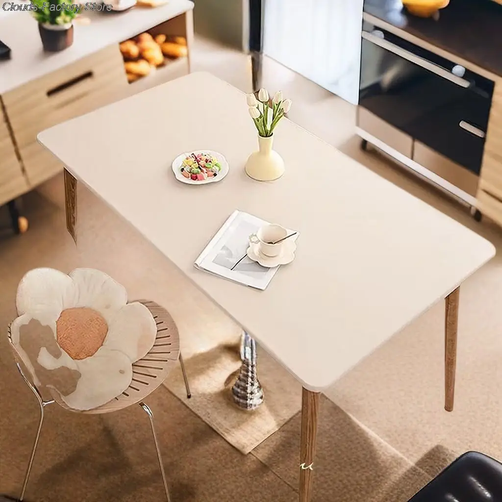 New Waterproof Oilproof Tablecloth PU Leather Table Cover Student Desk Mat Office Decor Protector Custom Elasticity Table Cloth