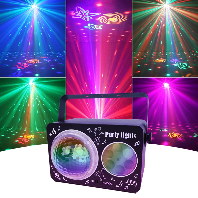 Wuzstar Portable RGB LED Projector Auto Sound Plug In Powered Beam Lamp For Small KTV Pub Home Entertainment Party