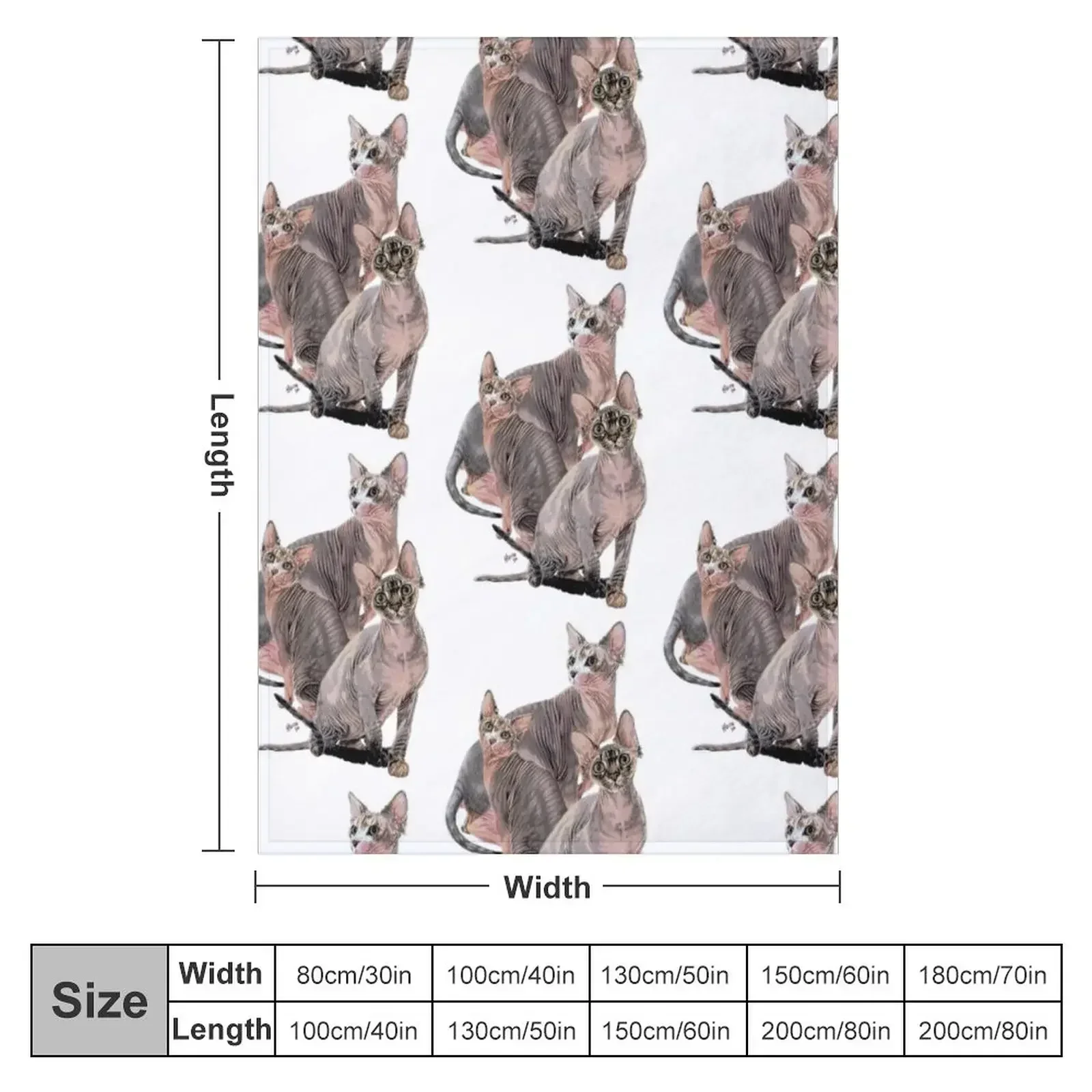Sphynx Assortment Throw Blanket couch cozy soft plush fuzzy picnic outdoor blanket