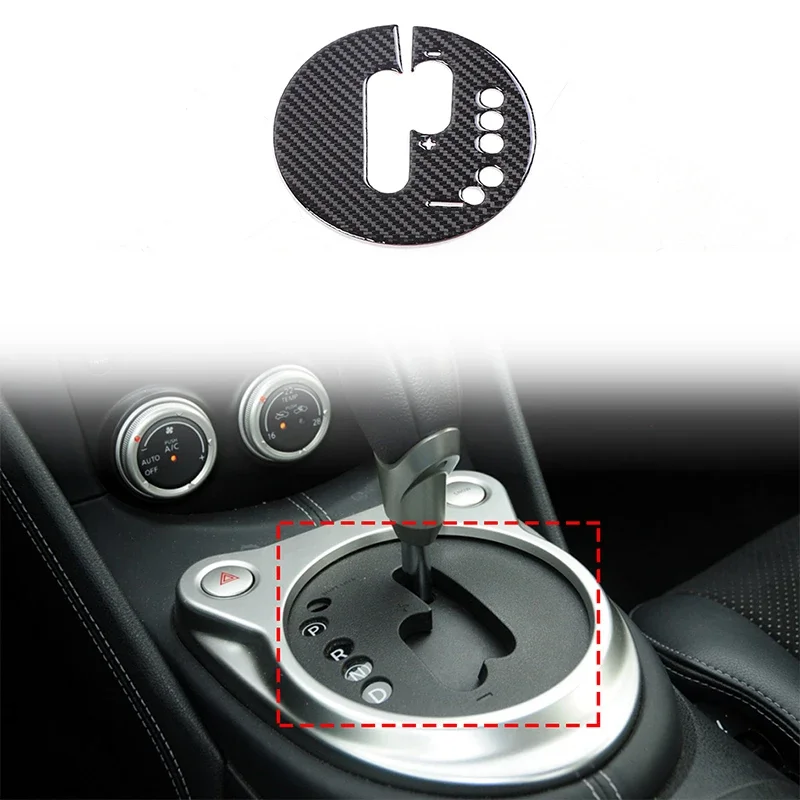 LHD For Nissan 370Z Z34 2009-UP Carbon Fiber Automatic Gear Shift Panel Trim Cover Car Interior Accessories Decorative Stickers