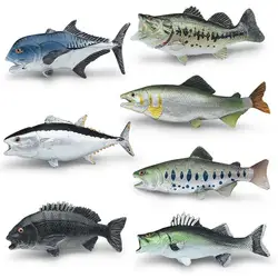 Simulation Marine SeaLife Tuna Salmon Fish Figurines Action Figures Ocean Animals Fish Model Educational Toys For Children Gift