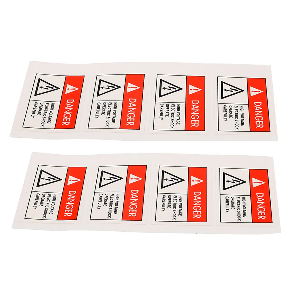 8Pcs High Voltage Warning Sign Electric Shocks Caution Label Strong Adhesive Safety Decal Easy Apply Fade Resistant Industrial