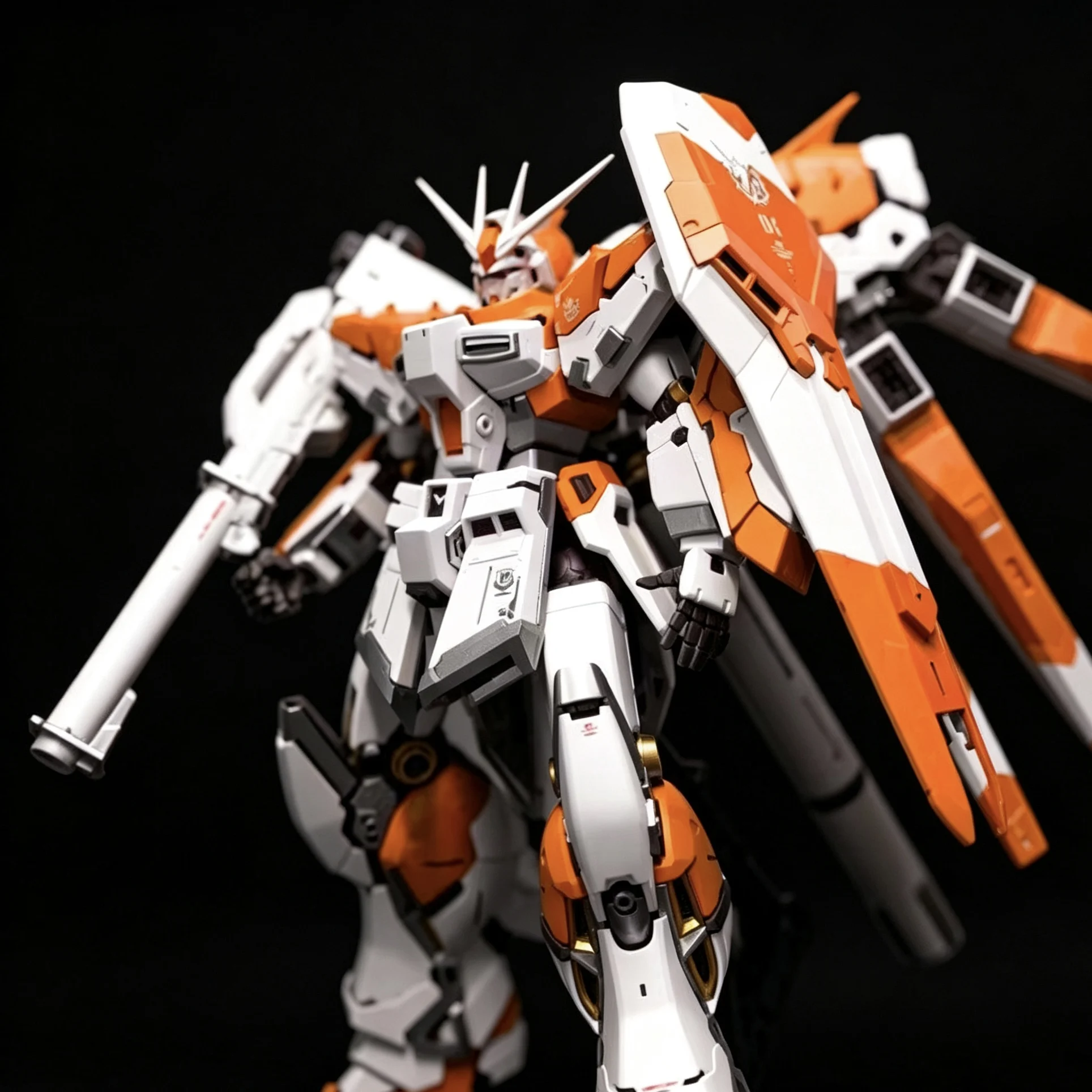 Rg 1/144 Orange Hi V Unit Modellbausatz, vorbemalt, Gold, Kupfer, Silber, Metall, fertige Teile, Anime-Actionfigur, Desktop-Figur für Fans