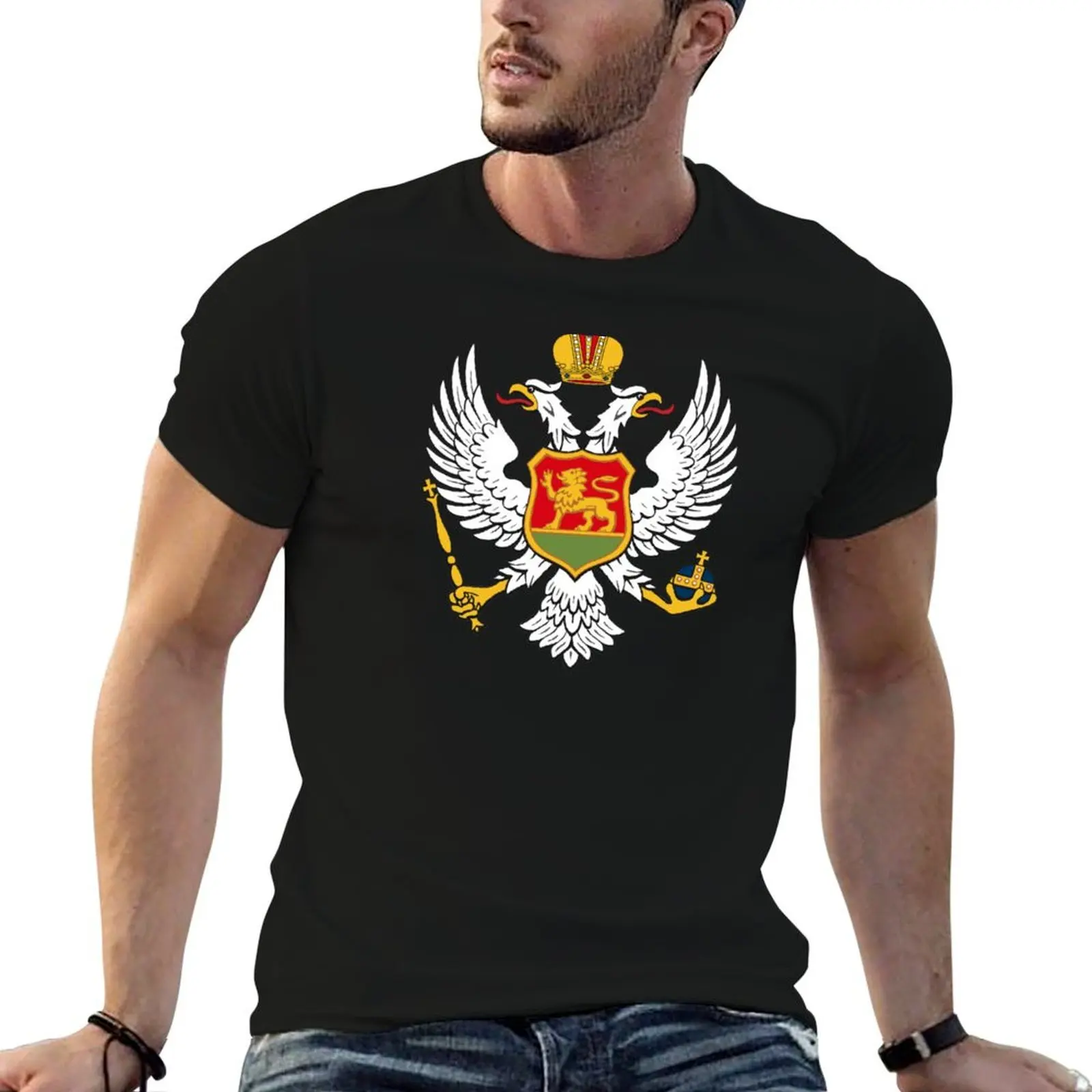

Grb Knjazevine Crne Gore - Knjazevina Crna Gora majica T-Shirt anime t shirts vintage T-shirts for men cotton