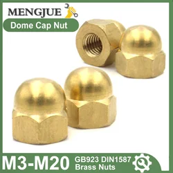 1/ 2/ 5/ 10/ 20Pcs Brass Dome Cap Nuts M3 M4 M5 M6 M8 M10 M12 M14 M16 M20 Decorative Ball Cap Brass Dome Nut GB923 DIN1587