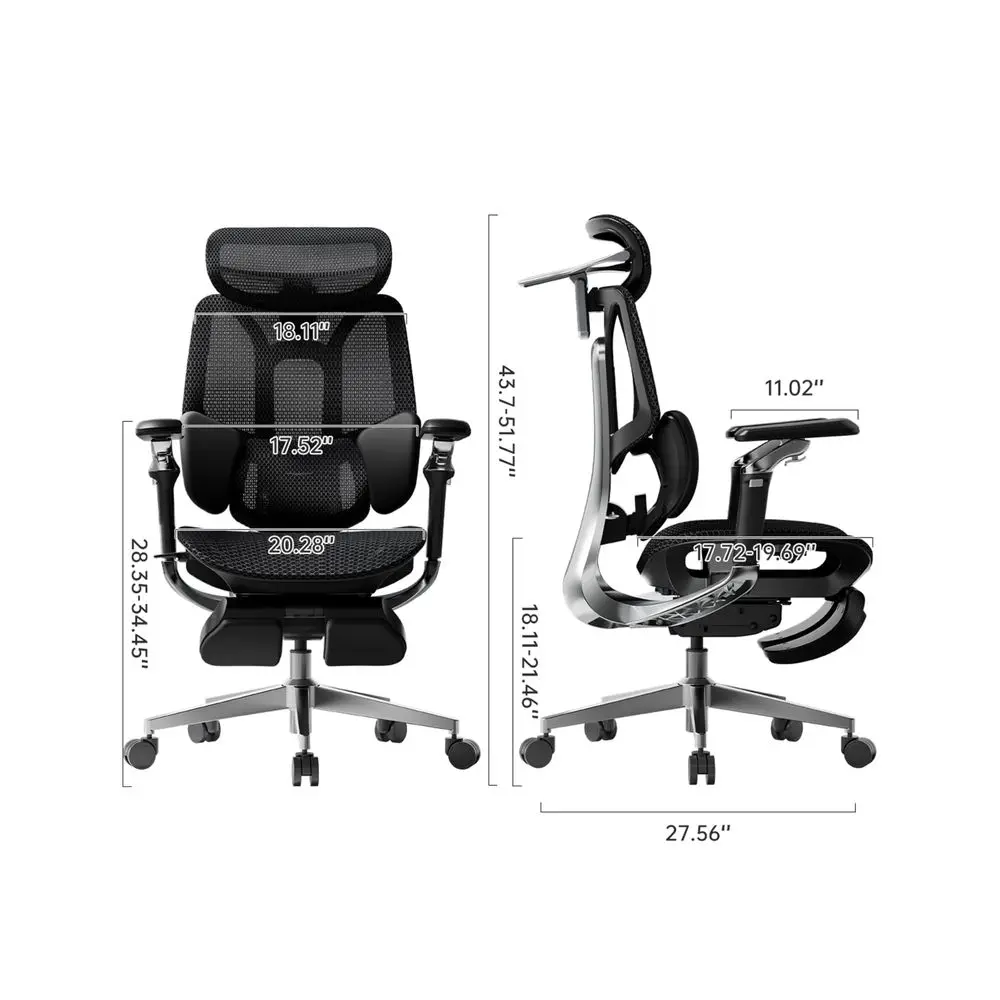 

E3 Pro 2026 Edition Ergonomic Office Chair, Mesh Desk Chair with 3Zone Floating Lumbar Support, Upgraded 4D Headrest, 720 Armre